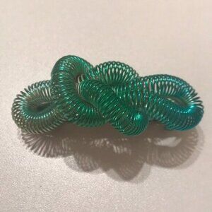 💙✨ Vintage Metal Coil Hair Clip with Turquoise Accents & Unique Knot Design ✨💙